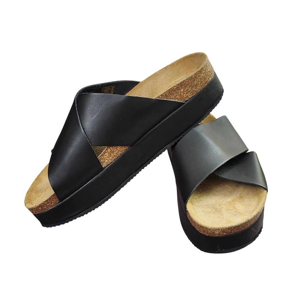Free People Black Leather Platform Slide Sandals Sz 40/9
Boho Festival Casual - Picture 2 of 12